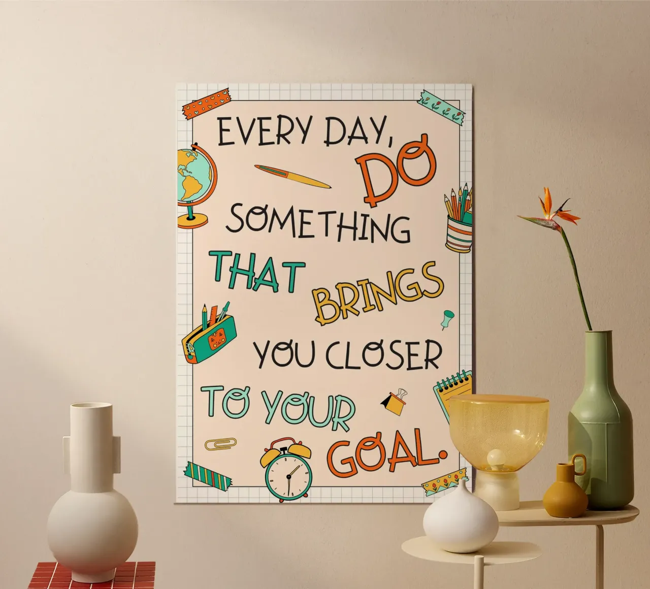 Impression d'art de bureau motivant "Plus près de votre but". poster de vintagepod