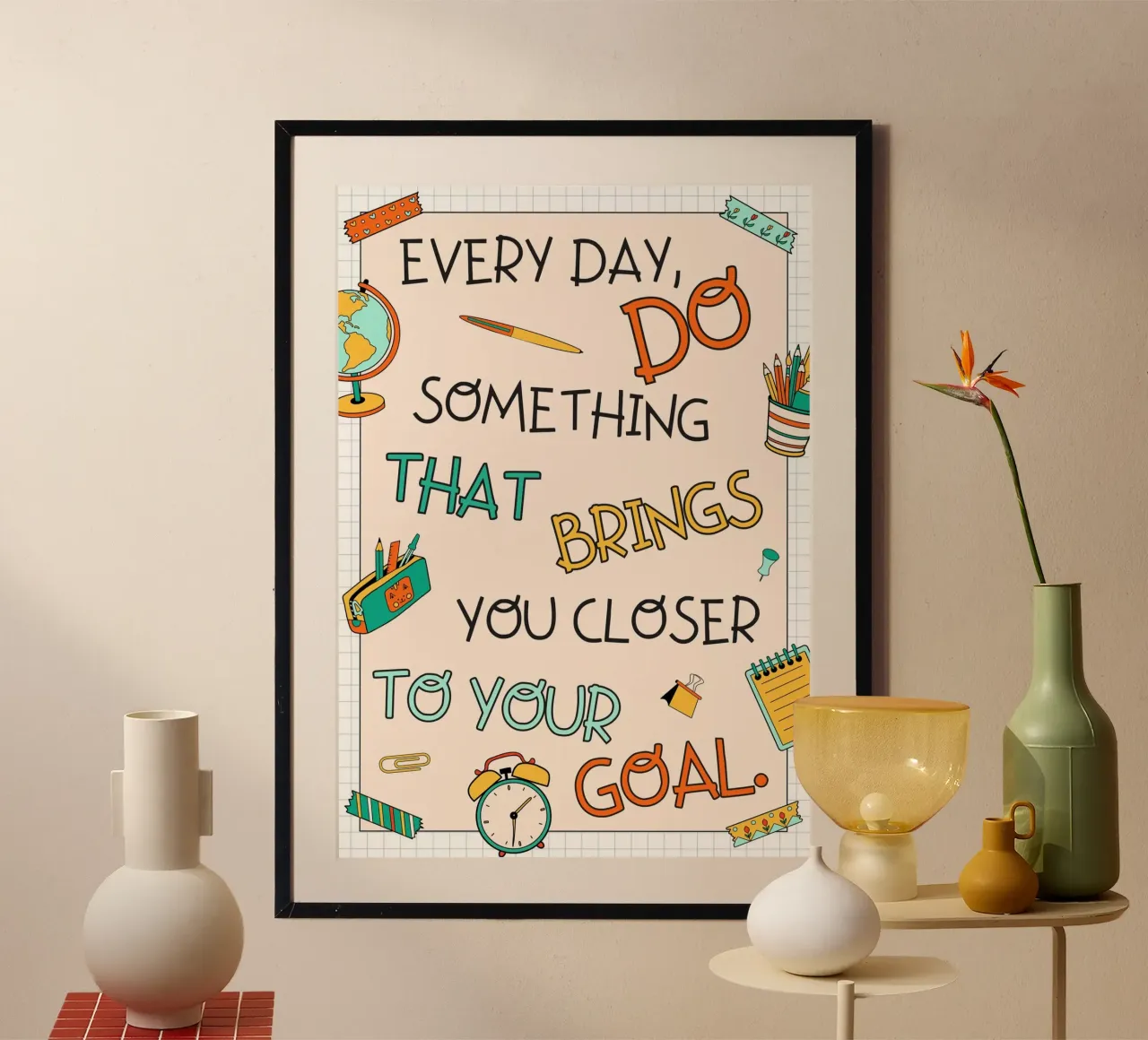 Impression d'art de bureau motivant "Plus près de votre but". poster de vintagepod