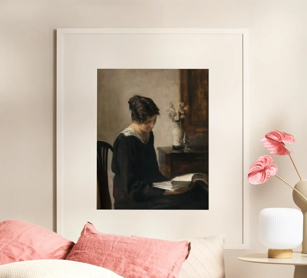 Lady in Black - Carl Holsøe poster con telaio in alluminio da apoloprints