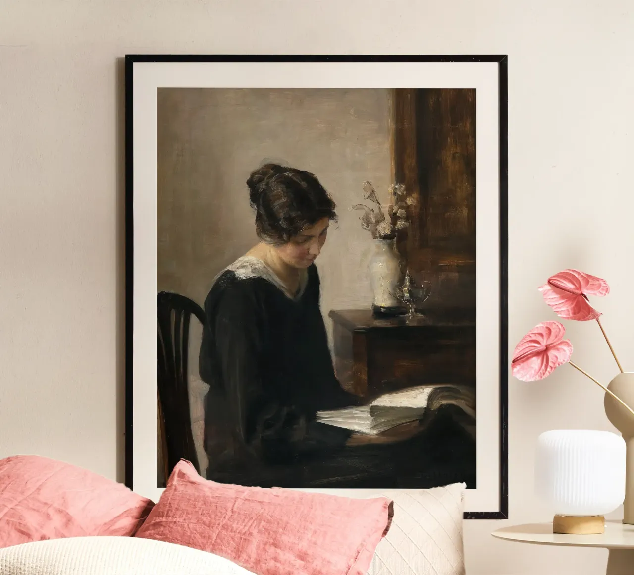 Lady in Black - Carl Holsøe poster con telaio in alluminio da apoloprints