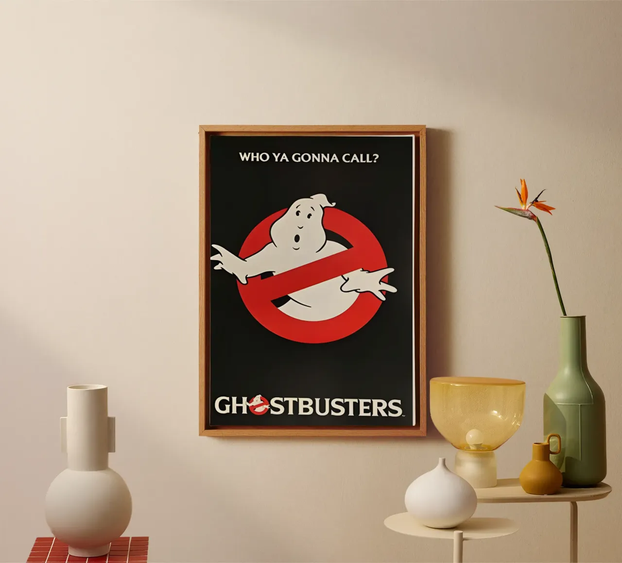 GHOSTBUSTERS canvas with Floater frame by Low poly art