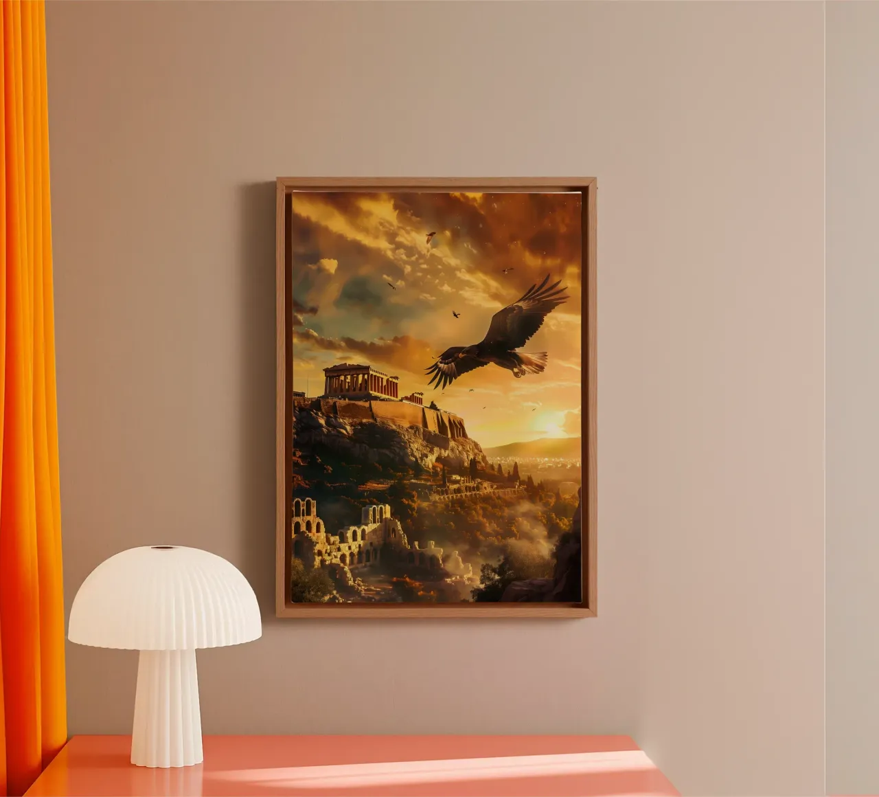 Aquila Atene Acropoli arte mistica fantasy tela con Cornice a cassetta da WILD ART