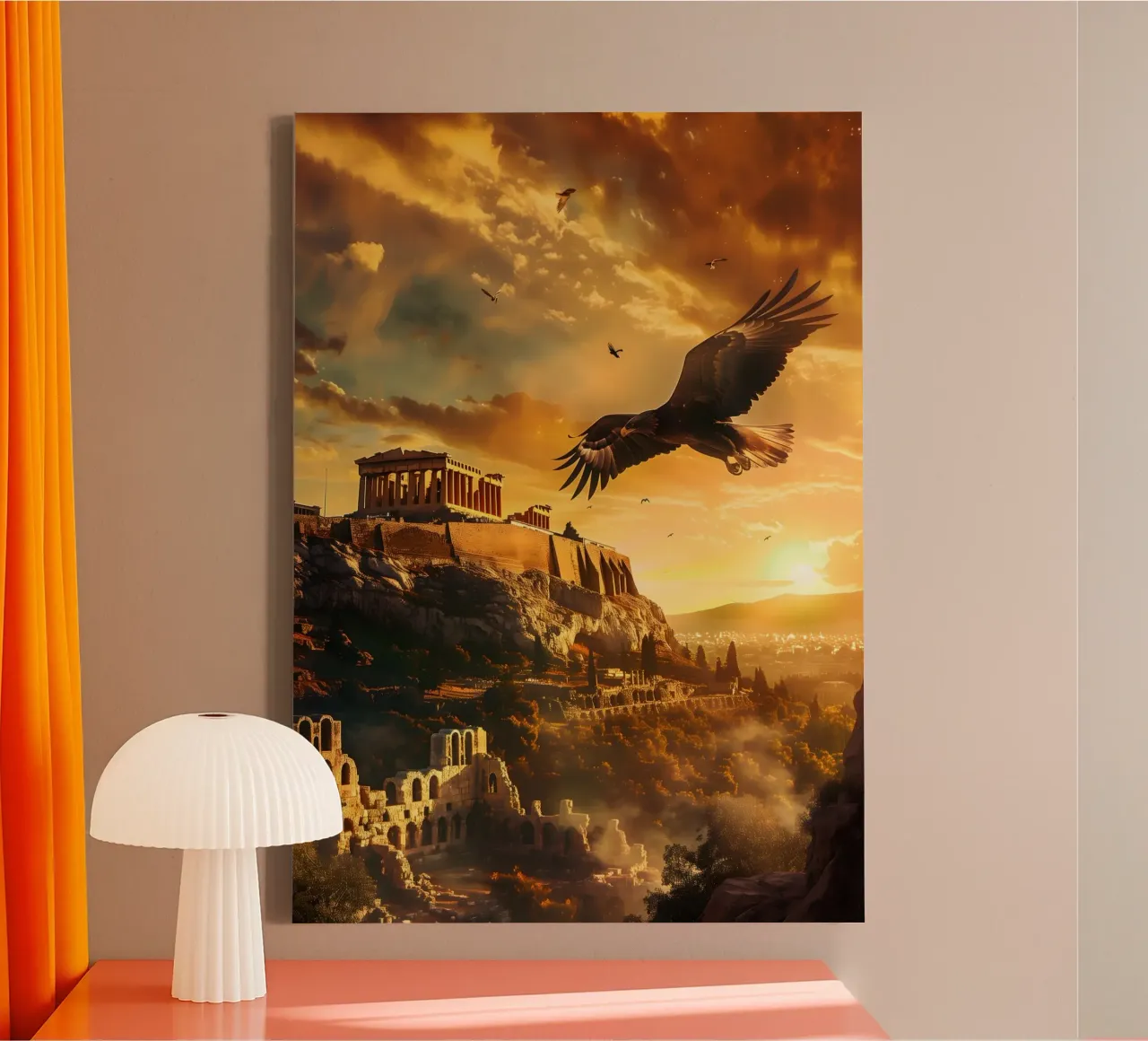 Aquila Atene Acropoli arte mistica fantasy tela con Cornice a cassetta da WILD ART