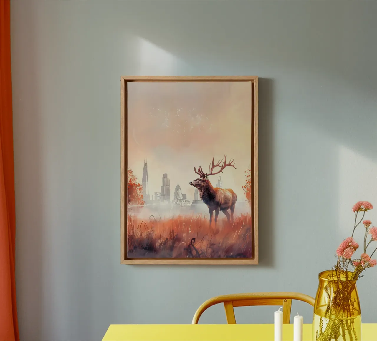 Stag London mystical fantasy art canvas with Floater frame by WILD ART