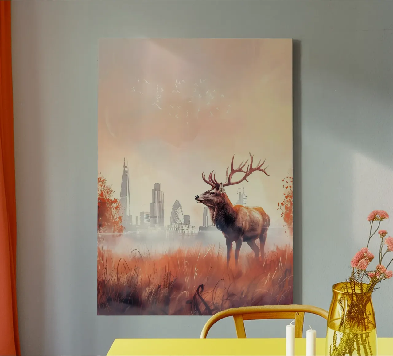 Stag London mystical fantasy art canvas with Floater frame by WILD ART