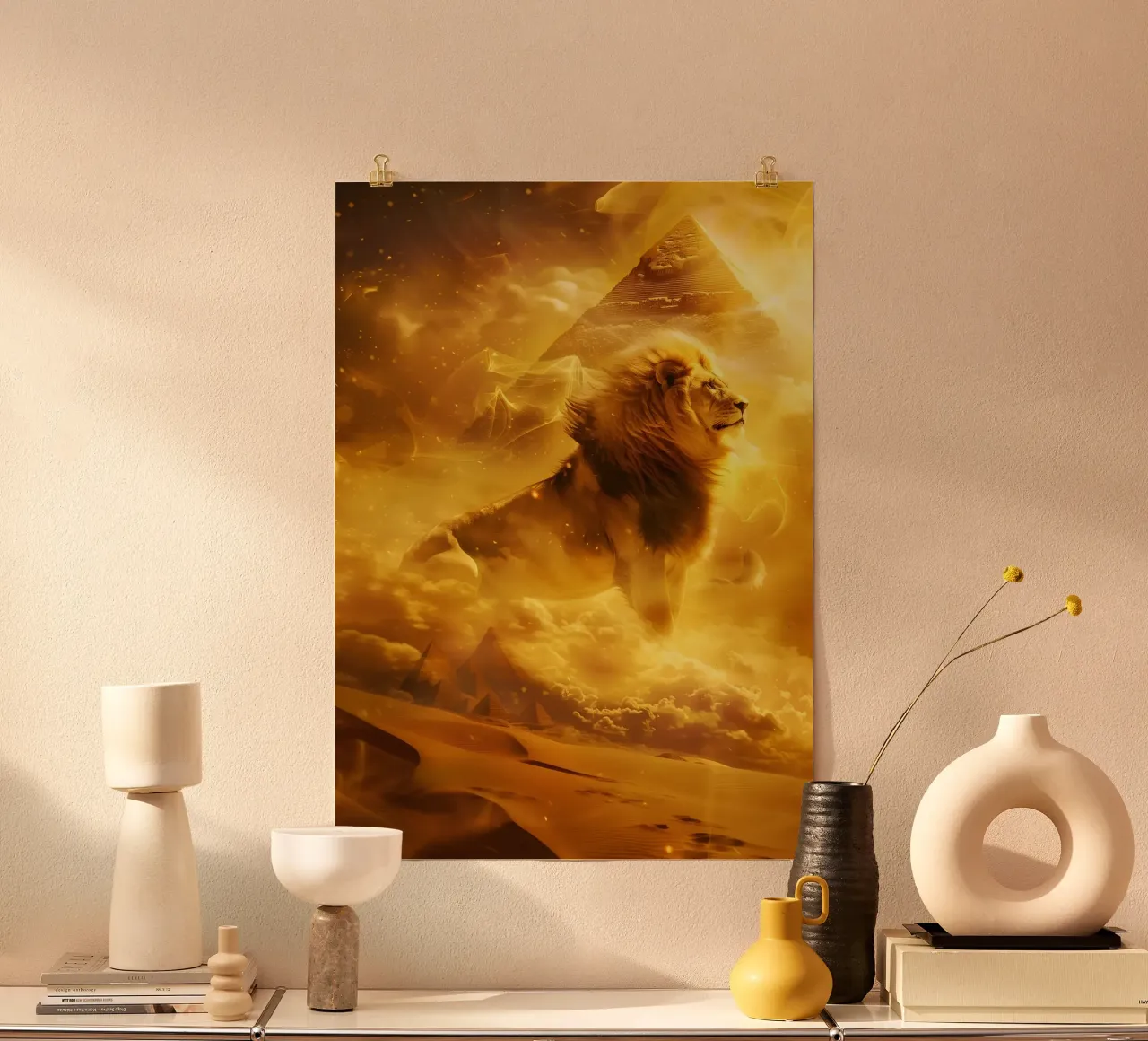 Leone Egitto piramide arte mistica fantasy poster da WILD ART