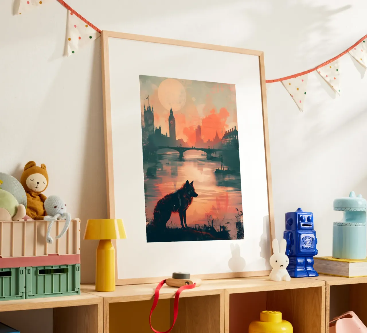 Lupo di Londra arte mistica e fantasy poster con telaio in alluminio da WILD ART