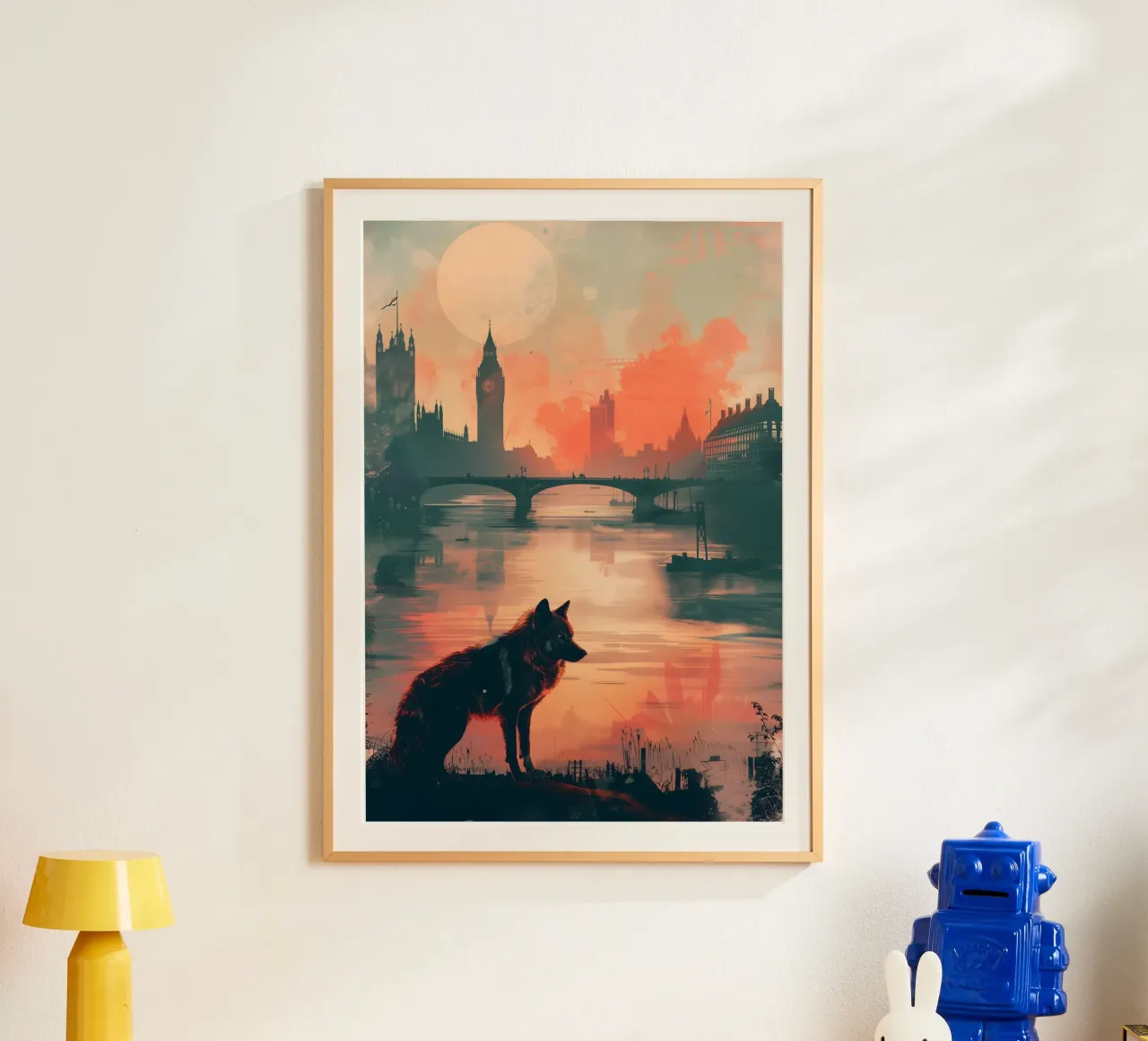 Lupo di Londra arte mistica e fantasy poster con telaio in alluminio da WILD ART