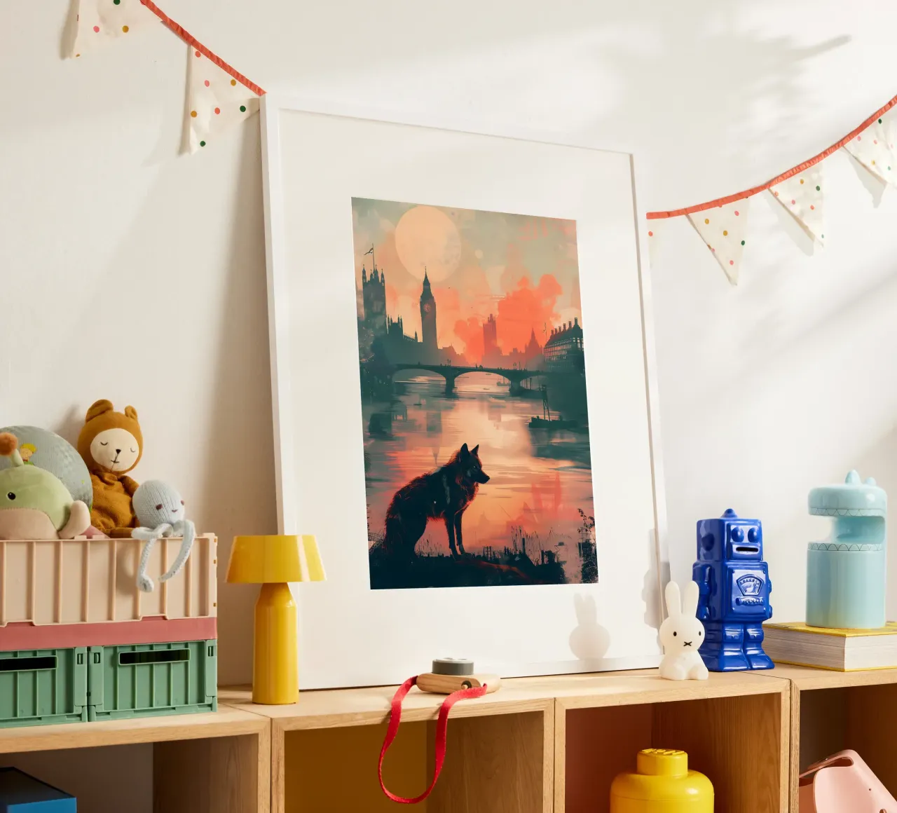 Lupo di Londra arte mistica e fantasy poster con telaio in alluminio da WILD ART