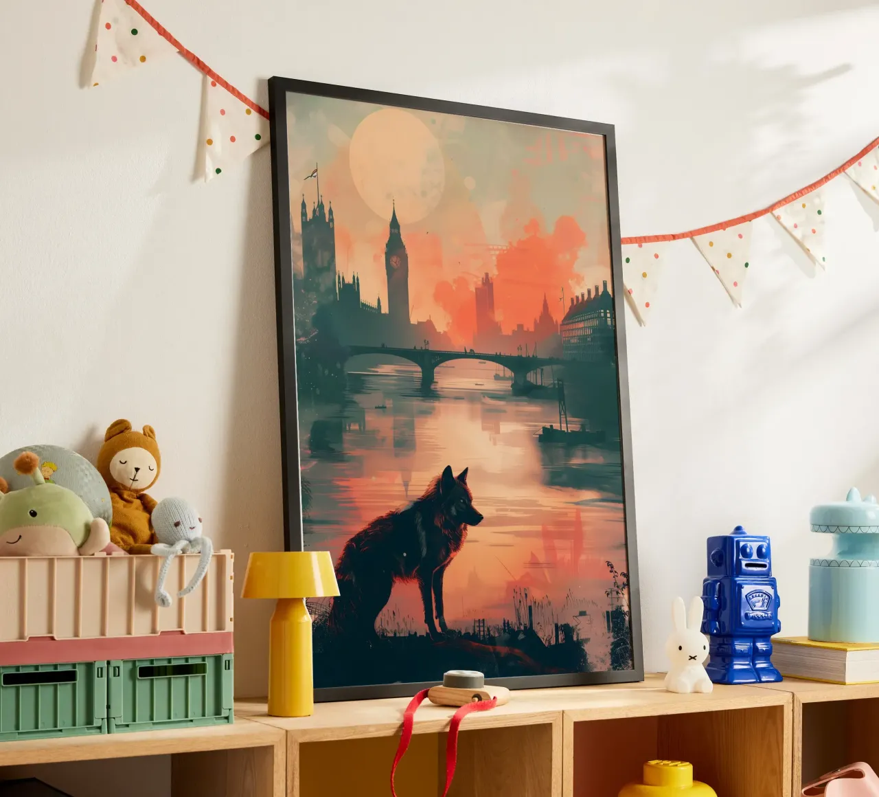 Lupo di Londra arte mistica e fantasy poster con telaio in alluminio da WILD ART