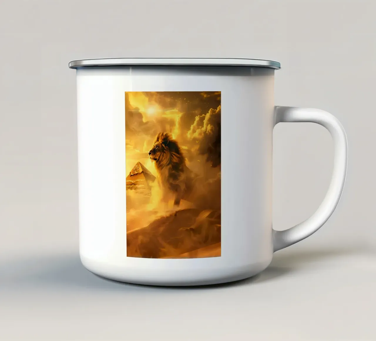Leone Egitto deserto tazza in smalto da WILD ART