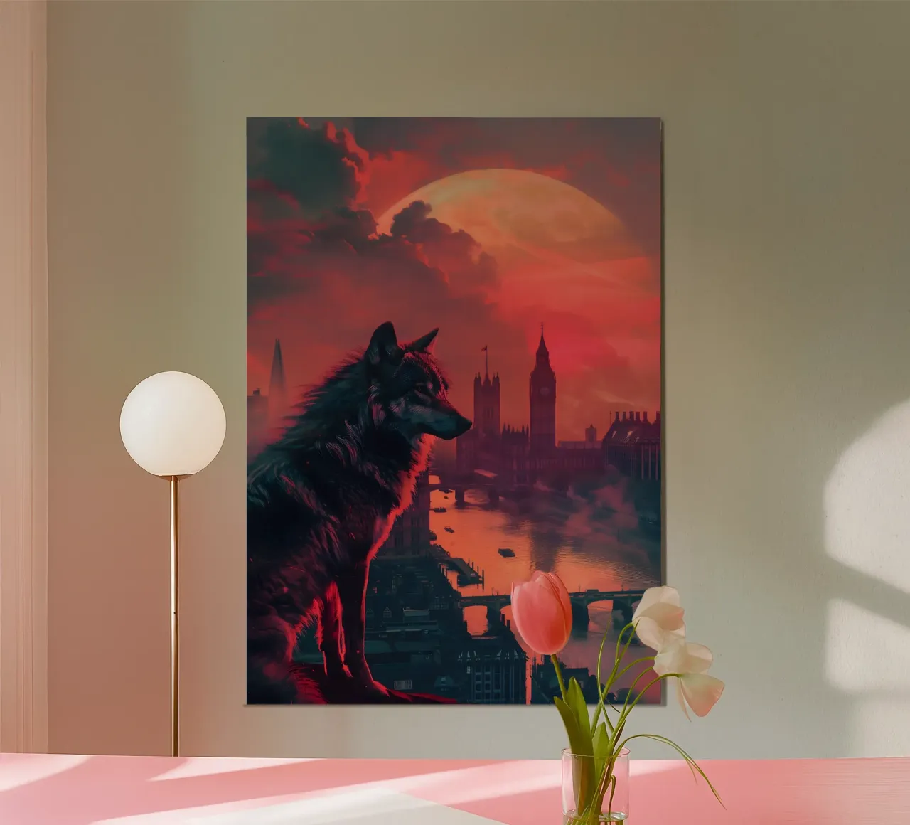 Lupo di Londra arte mistica e fantasy poster con telaio in alluminio da WILD ART