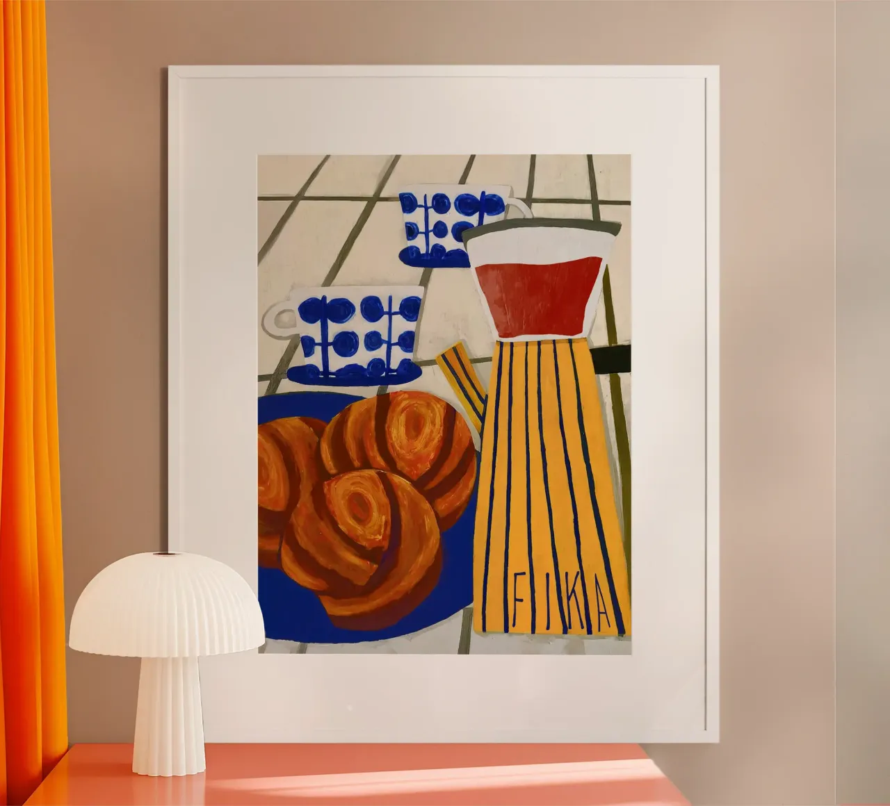Poster FIKA - pausa caffè scandinava come arte da parete poster con telaio in legno da Studio Sori