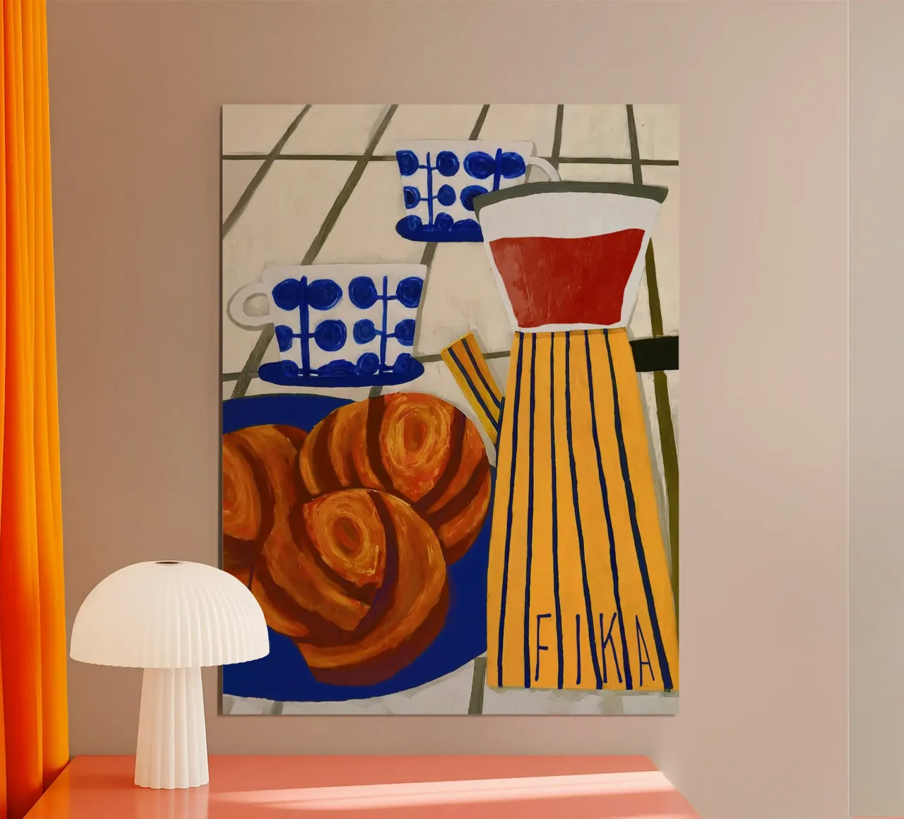 Poster FIKA - pausa caffè scandinava come arte da parete poster con telaio in legno da Studio Sori