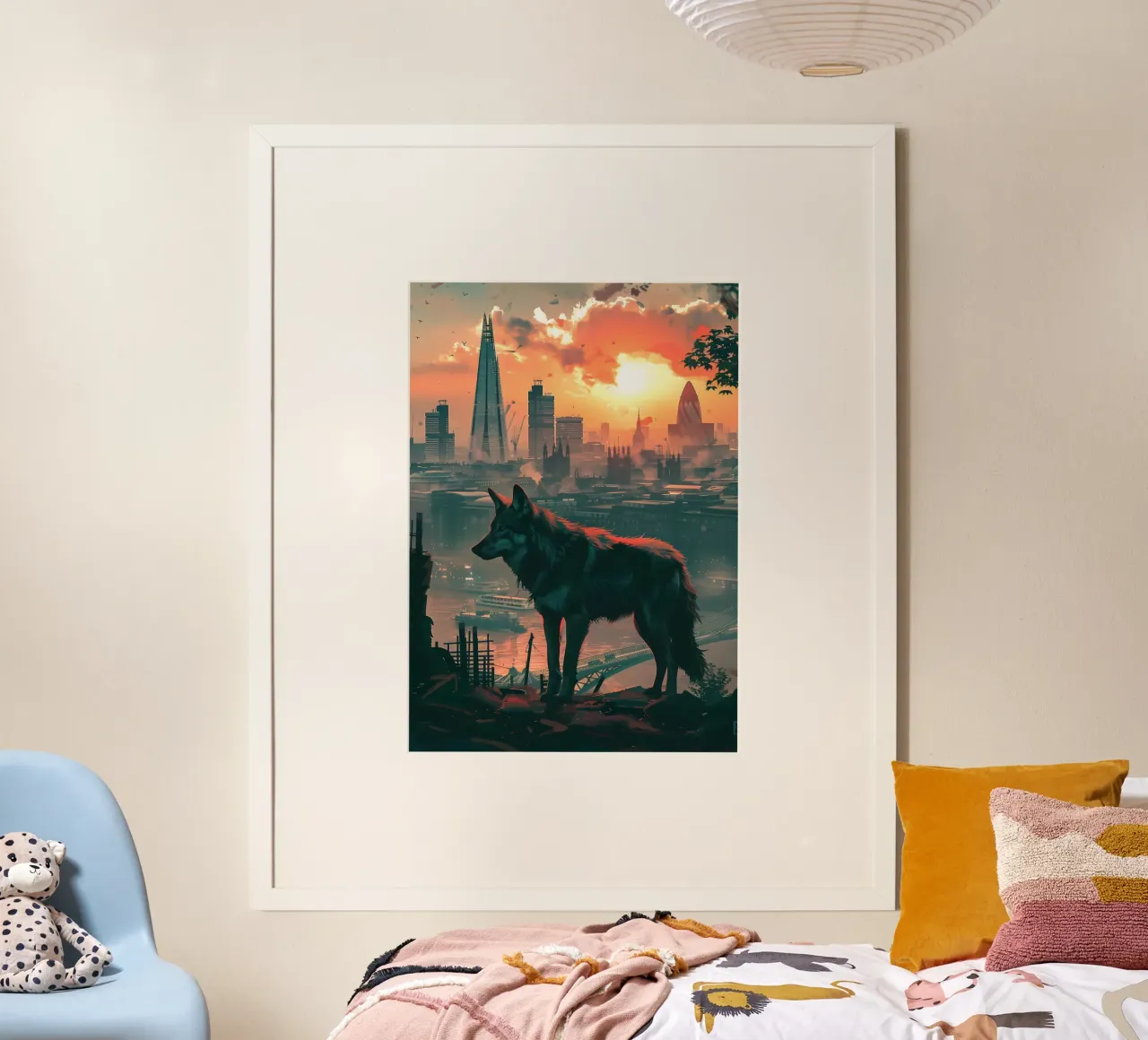 Lupo di Londra arte mistica e fantasy poster con telaio in alluminio da WILD ART
