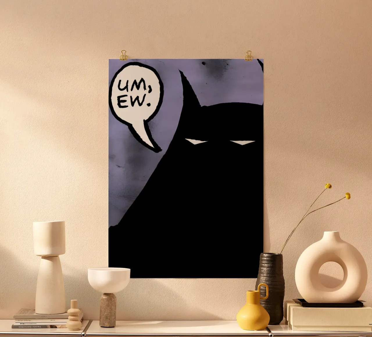 UM, EW poster con telaio in alluminio da Low poly art