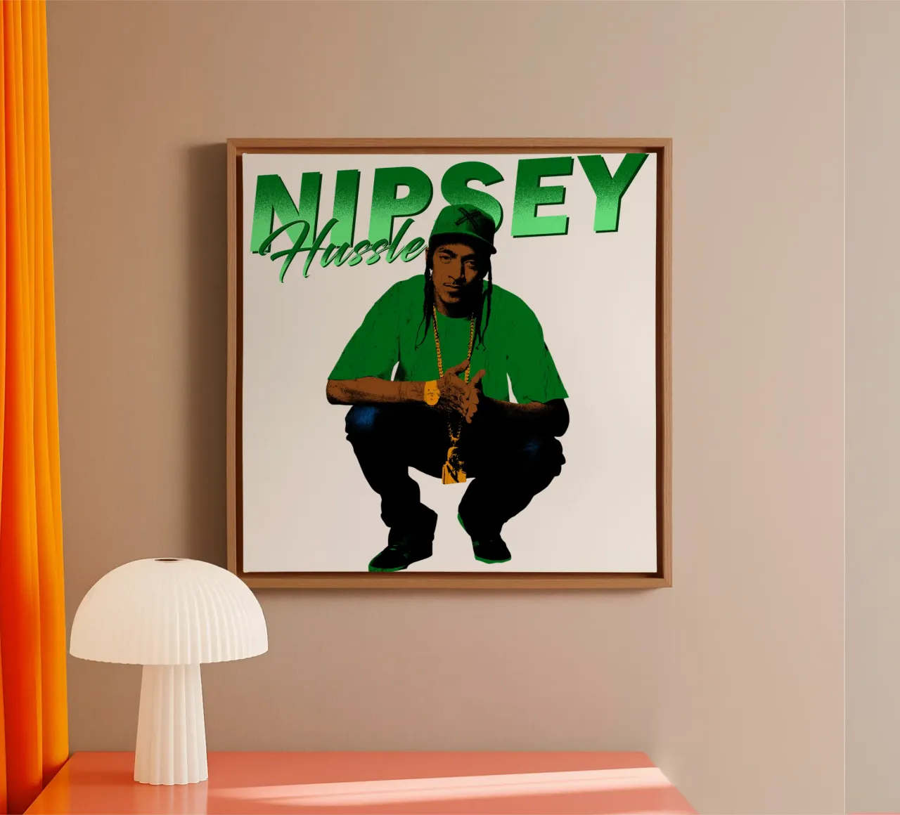 El rapero profesional Nipsey Hussle lienzo con Marco flotante de sophielouise.designs