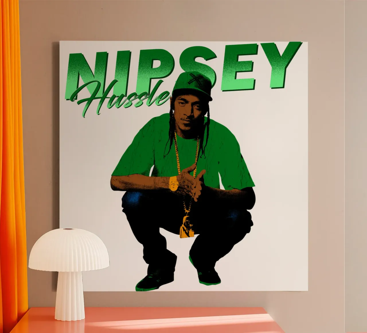 El rapero profesional Nipsey Hussle lienzo con Marco flotante de sophielouise.designs