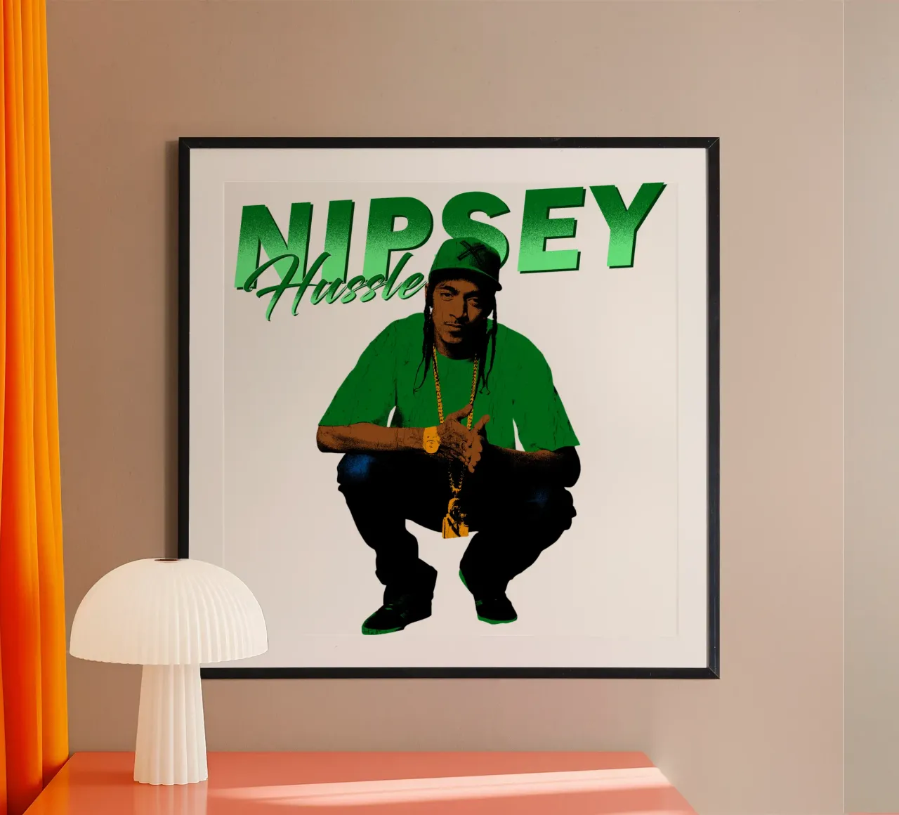 Profi-Rapper Nipsey Hussle Poster mit Kunststoffrahmen von sophielouise.designs