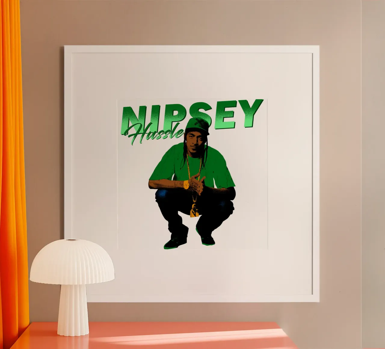 Profi-Rapper Nipsey Hussle Poster mit Kunststoffrahmen von sophielouise.designs