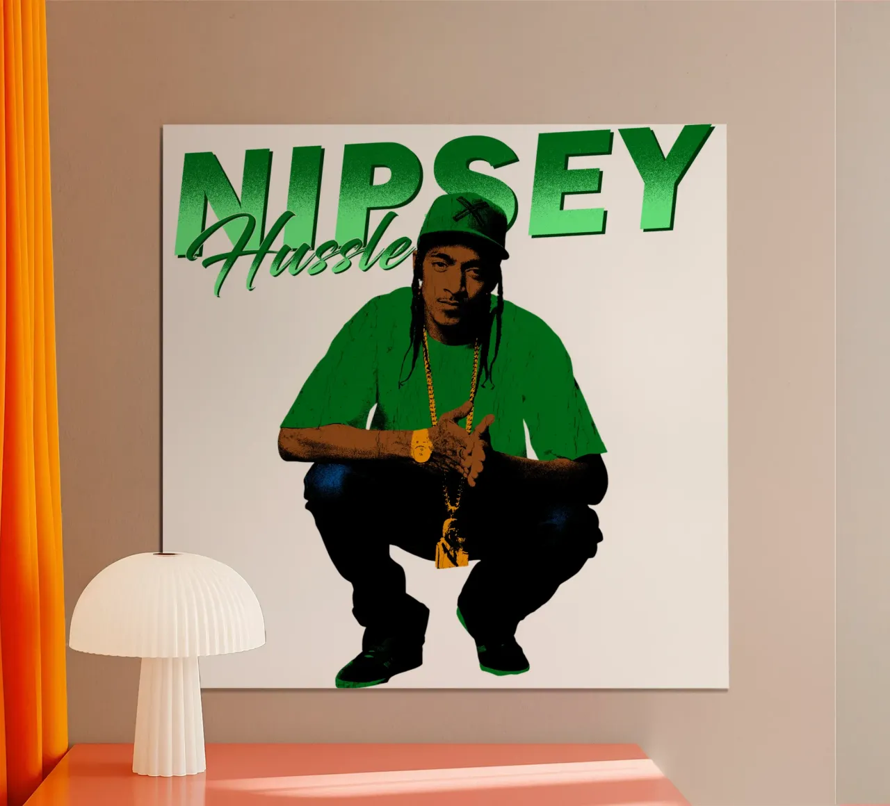 Profi-Rapper Nipsey Hussle Poster mit Kunststoffrahmen von sophielouise.designs