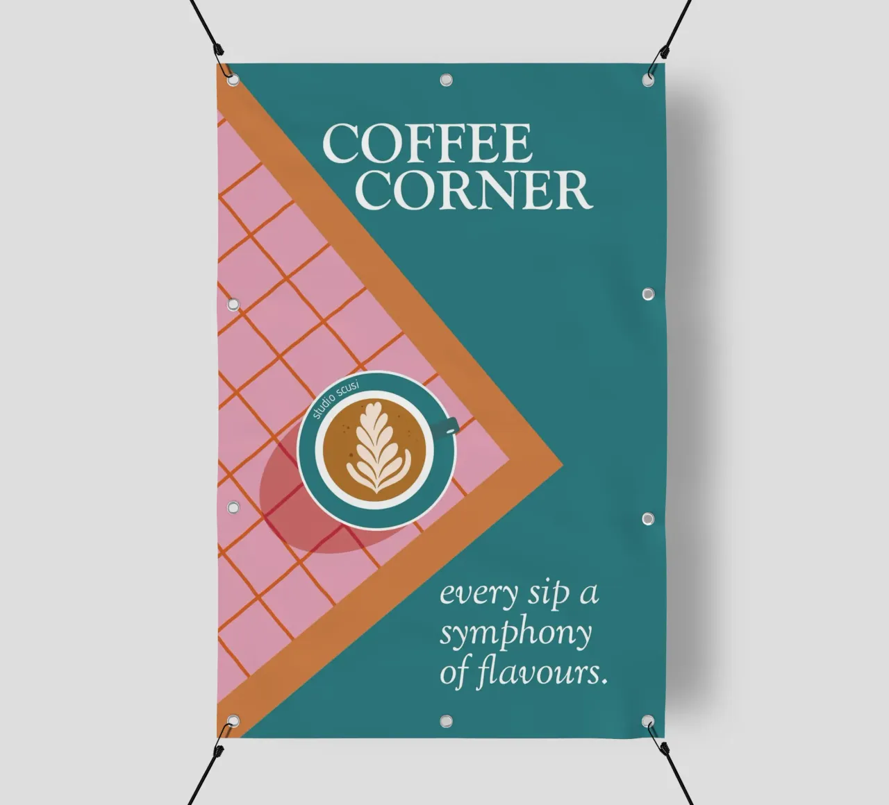 Coffee Corner - Latte Art and Tiles telo in pvc da studio scusi