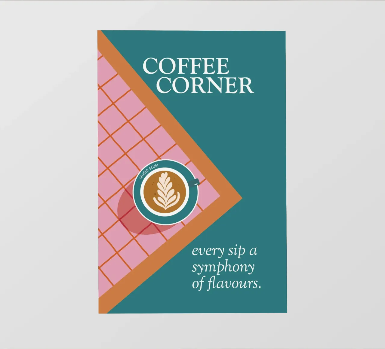 Coffee Corner - Latte Art and Tiles telo in pvc da studio scusi