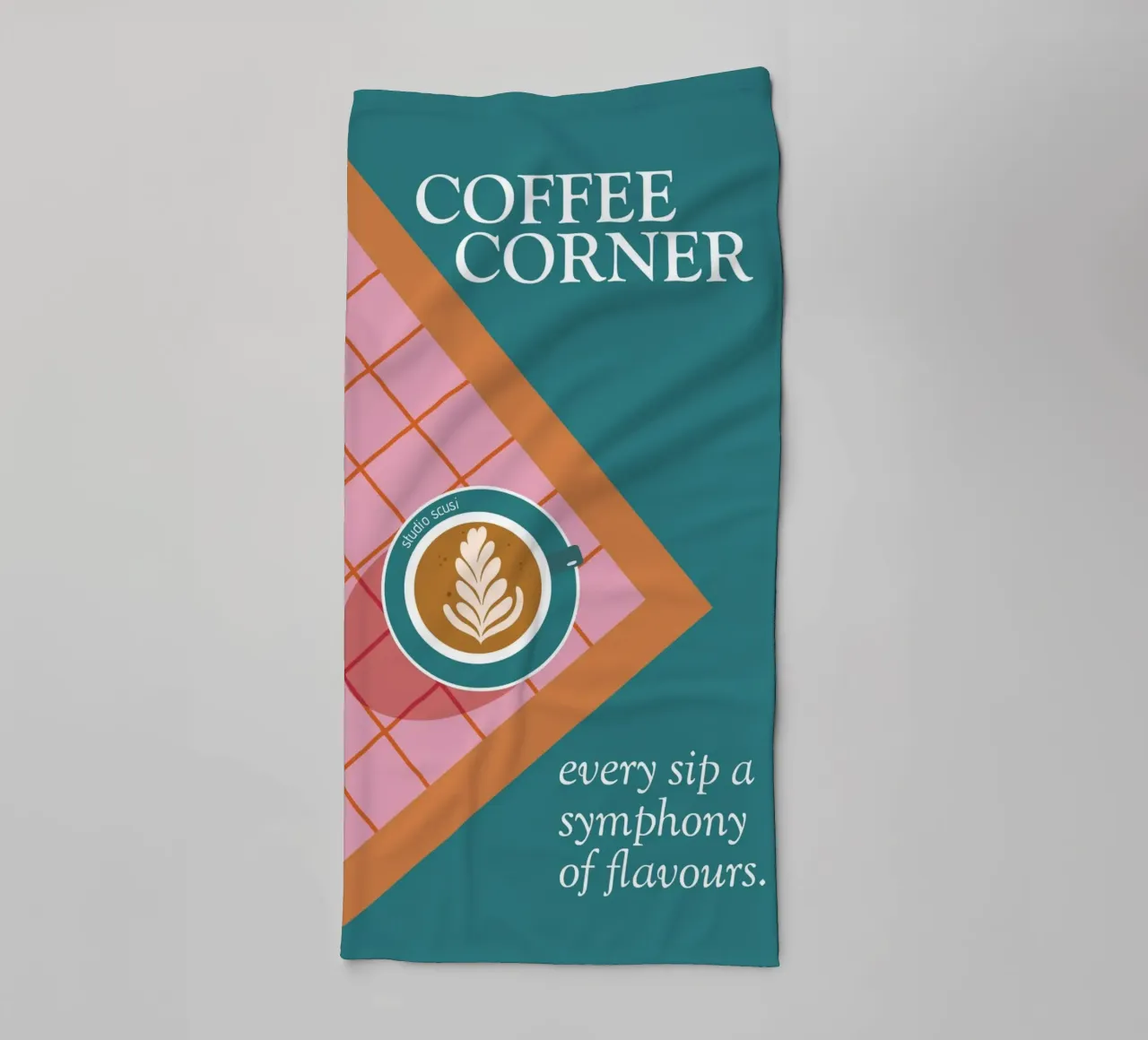 Coffee Corner - Latte Art and Tiles asciugamano da bagno da studio scusi