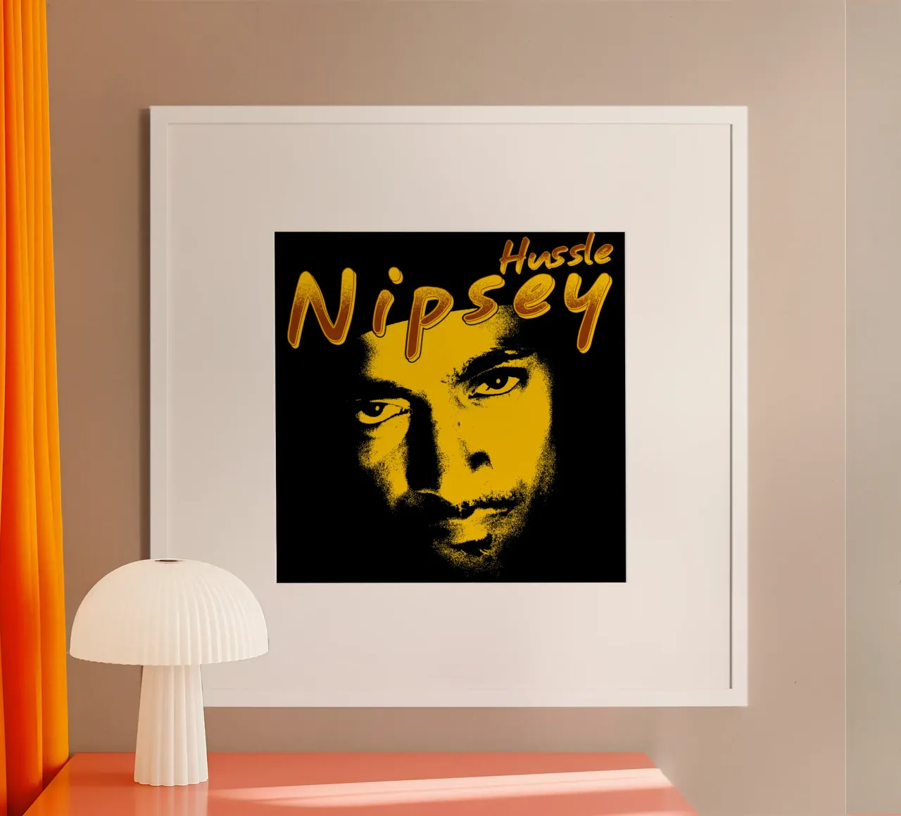 Nipsey Hussle 90s Rapper Poster mit Kunststoffrahmen von sophielouise.designs