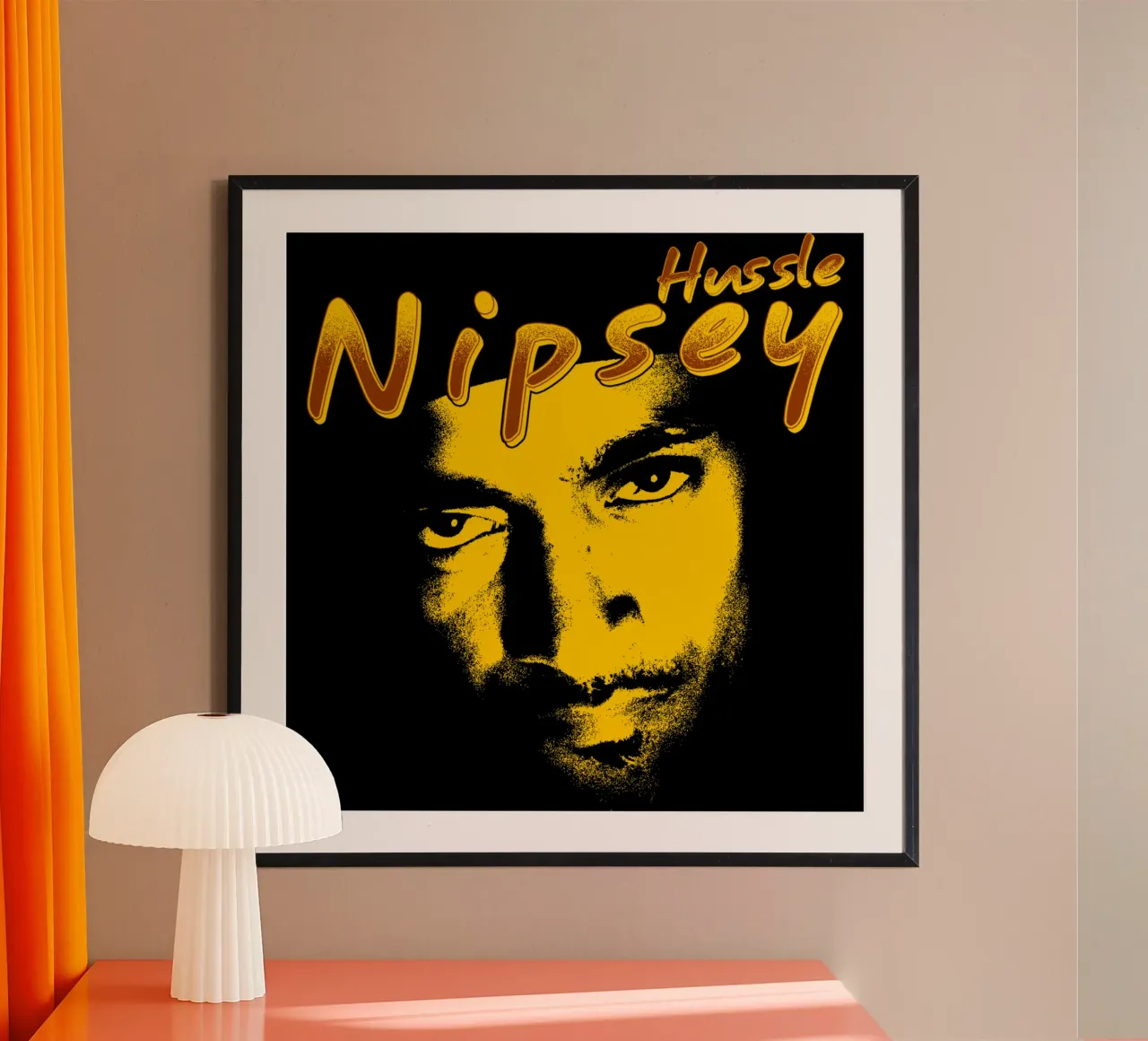 Nipsey Hussle 90s Rapper Poster mit Kunststoffrahmen von sophielouise.designs