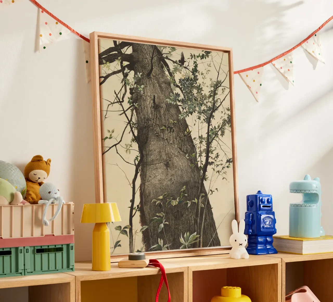 watercolor tela con Cornice a cassetta da vintageshop