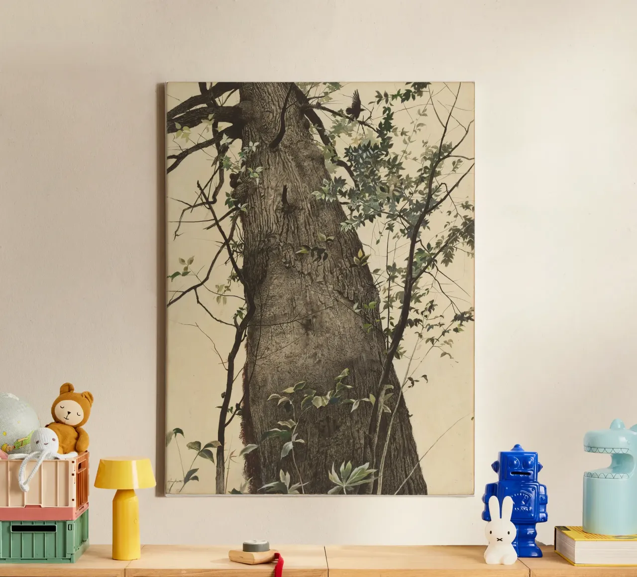watercolor tela con Cornice a cassetta da vintageshop