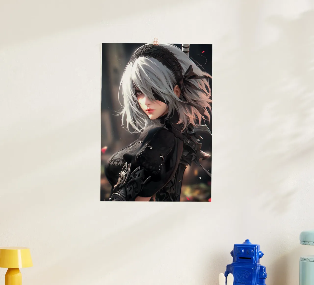 2B Nier Automata poster con telaio in plastica da Stellar Creative