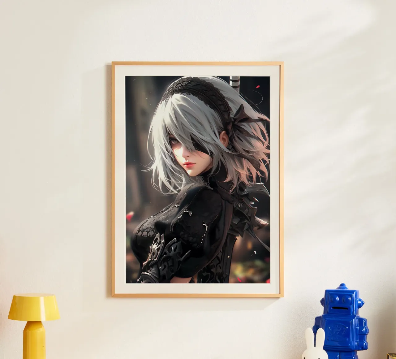2B Nier Automata poster con telaio in plastica da Stellar Creative
