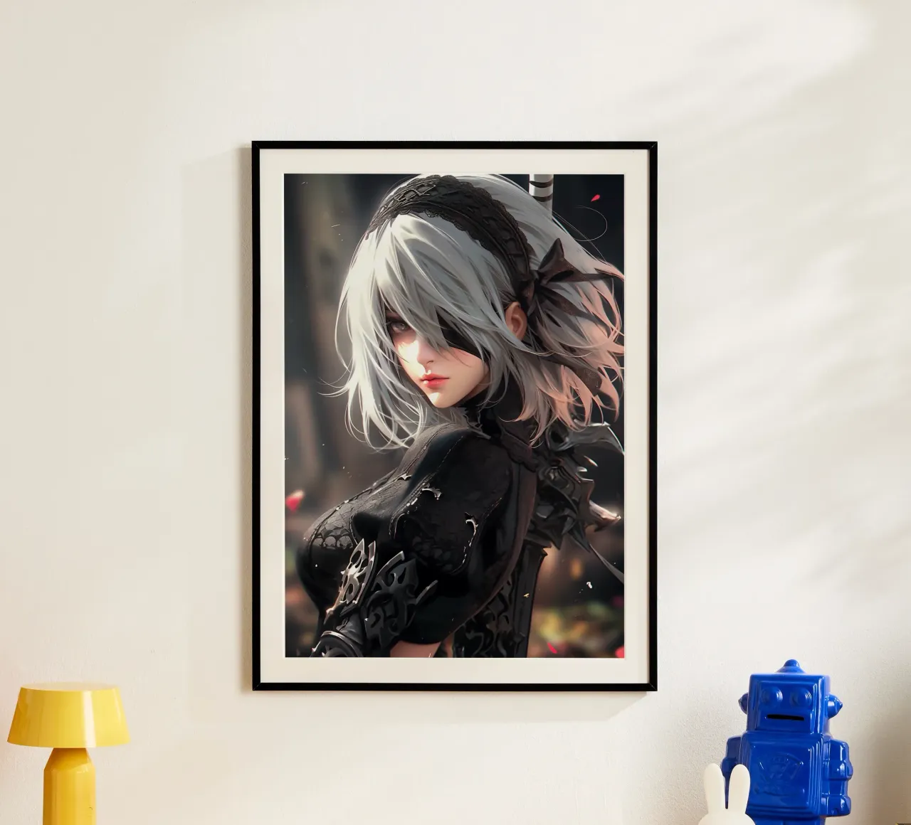 2B Nier Automata poster con telaio in plastica da Stellar Creative