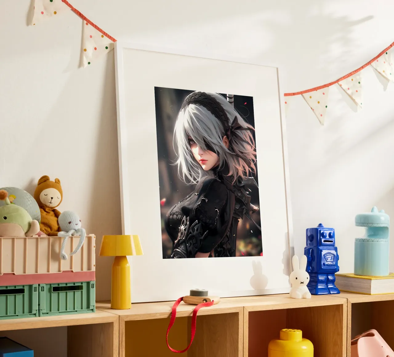 2B Nier Automata poster con telaio in plastica da Stellar Creative