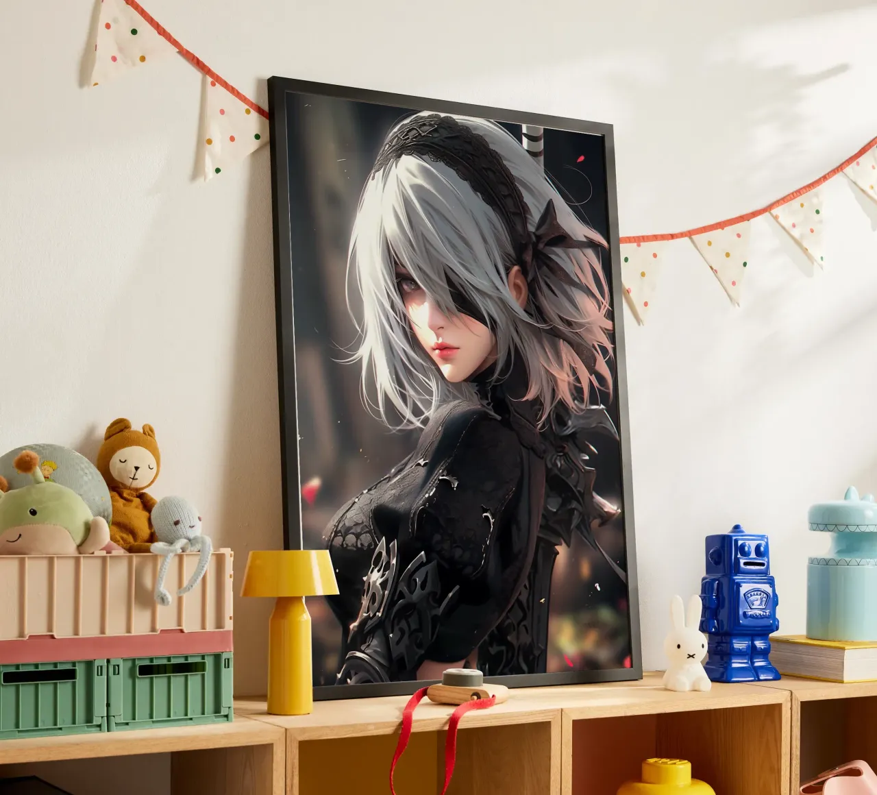 2B Nier Automata poster con telaio in plastica da Stellar Creative