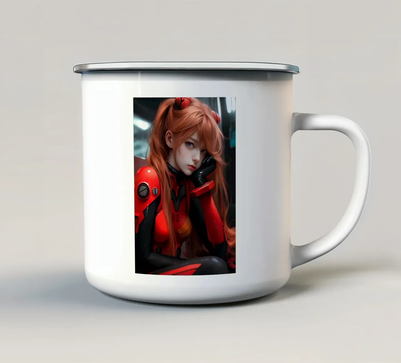 Asuka Langley Soryu Neon Genesis Evangelion tazza in smalto da Stellar Creative
