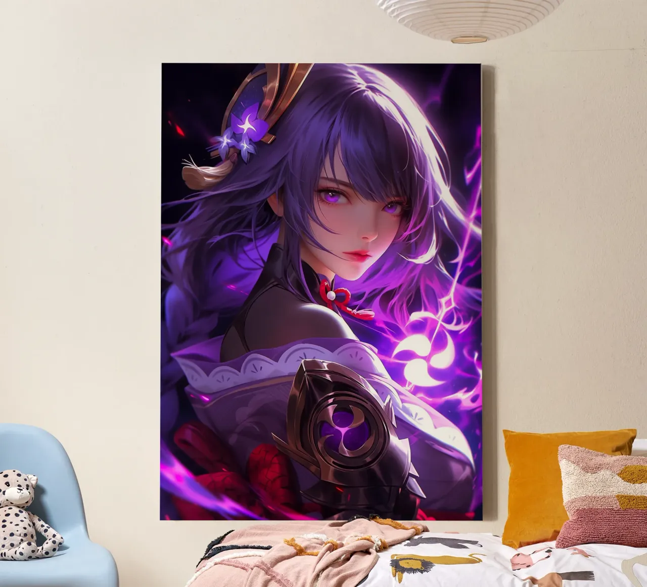 Impatto di Raiden Shogun Genshin tela con Cornice a cassetta da Stellar Creative