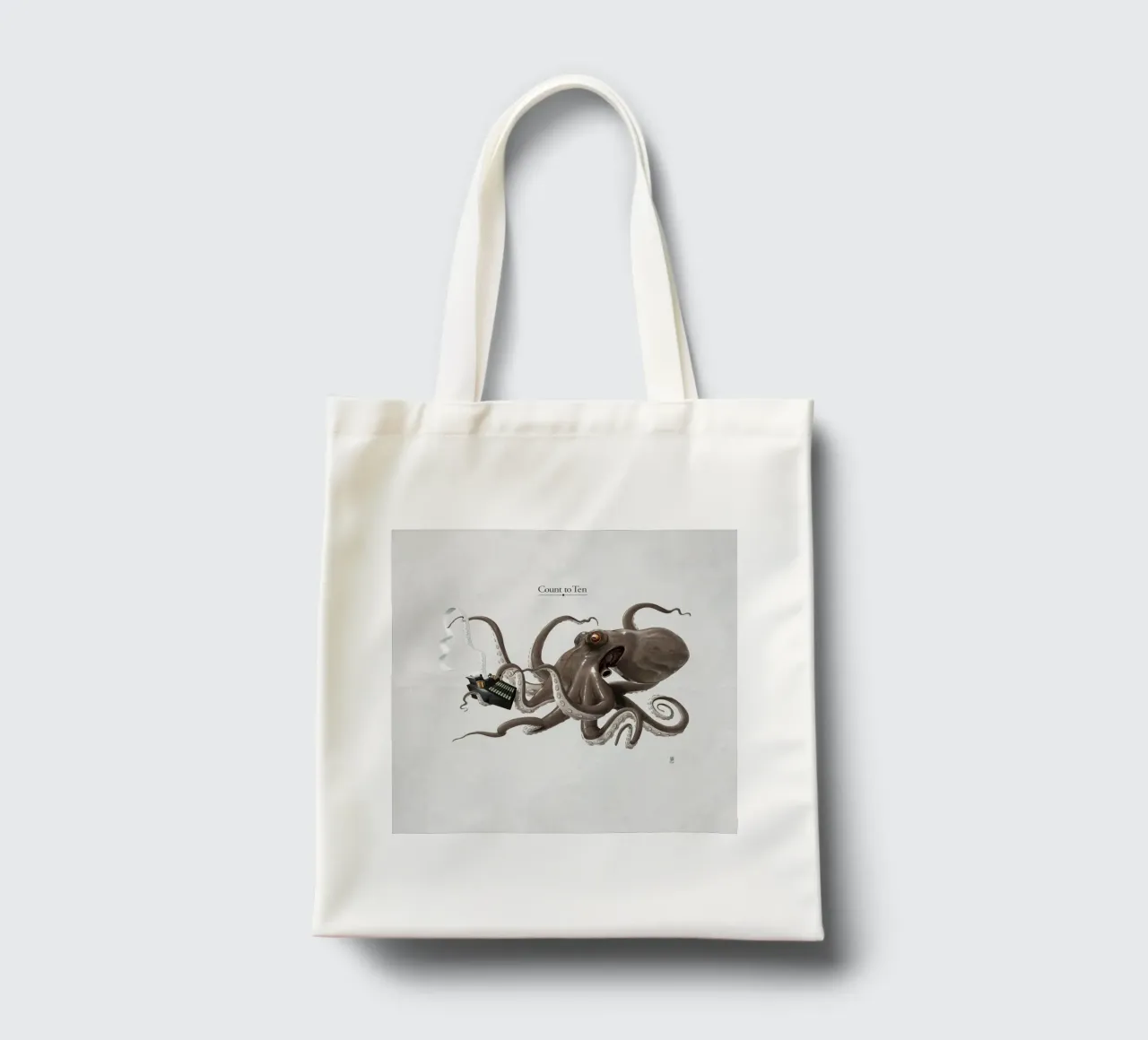 Count to ten (Titled) borsa in juta da Rob Art | Illustration