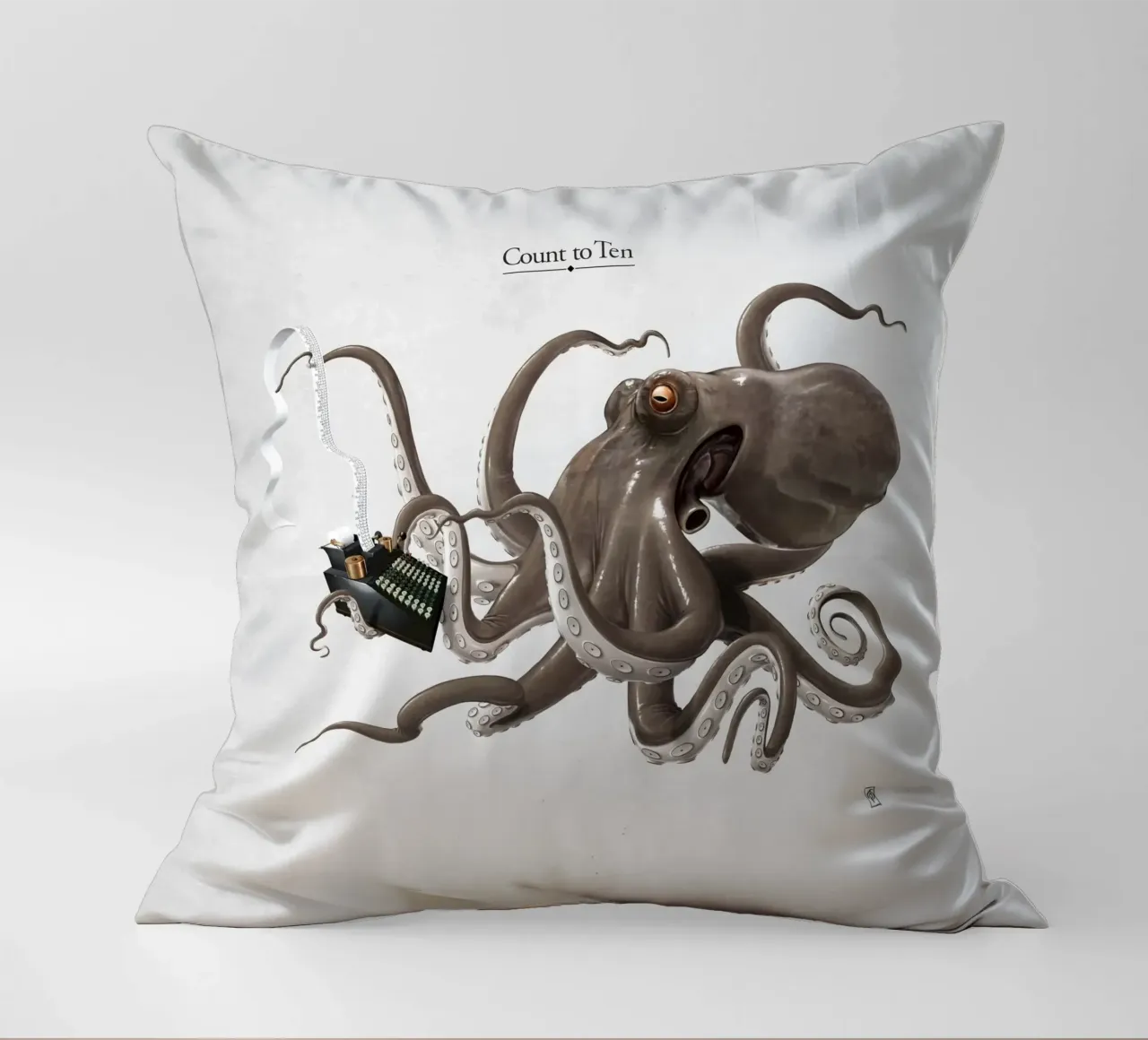 Count to ten (Titled) cuscino da Rob Art | Illustration