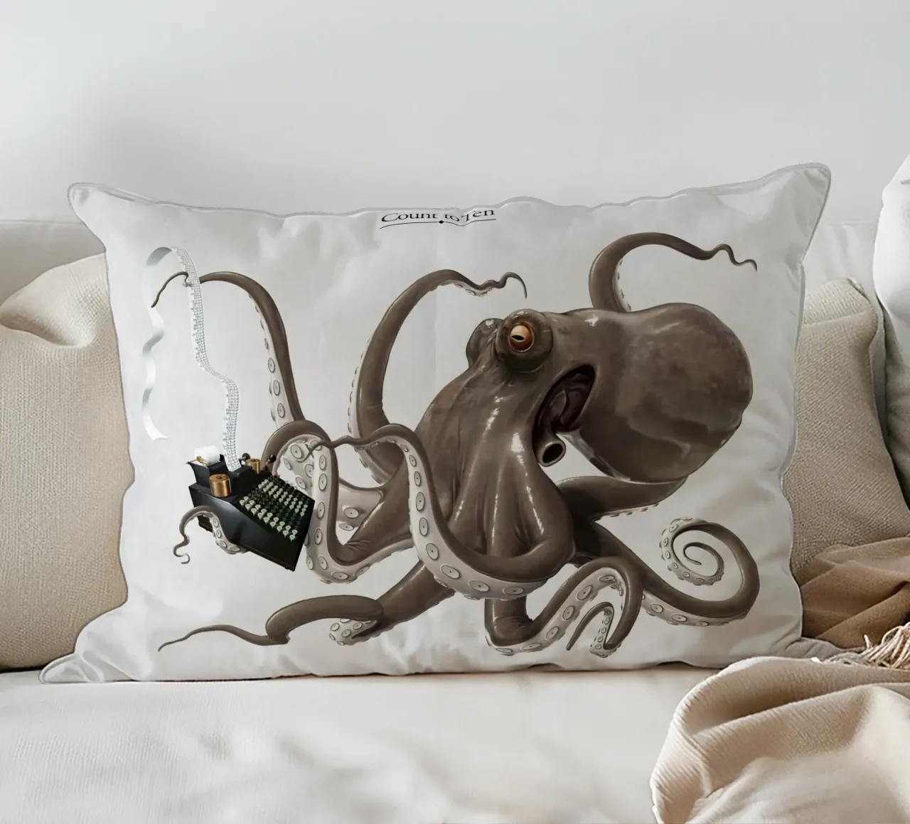 Count to ten (Titled) cuscino da Rob Art | Illustration