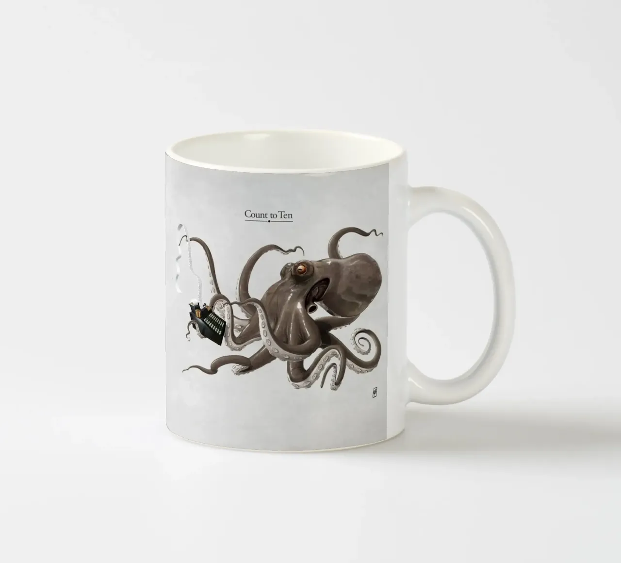 Count to ten (Titled) tazza in ceramica da Rob Art | Illustration