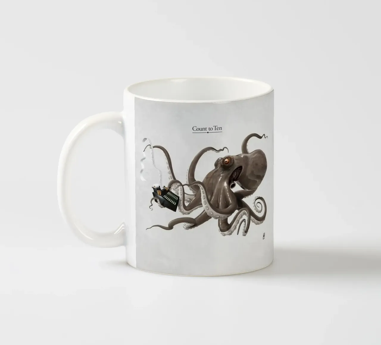Count to ten (Titled) tazza in ceramica da Rob Art | Illustration