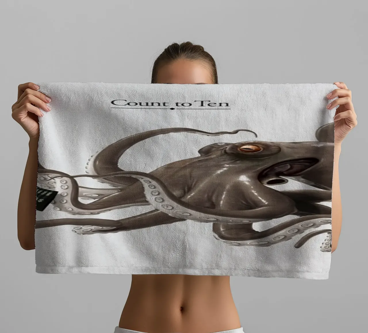 Count to ten (Titled) towel by Rob Art | Illustration