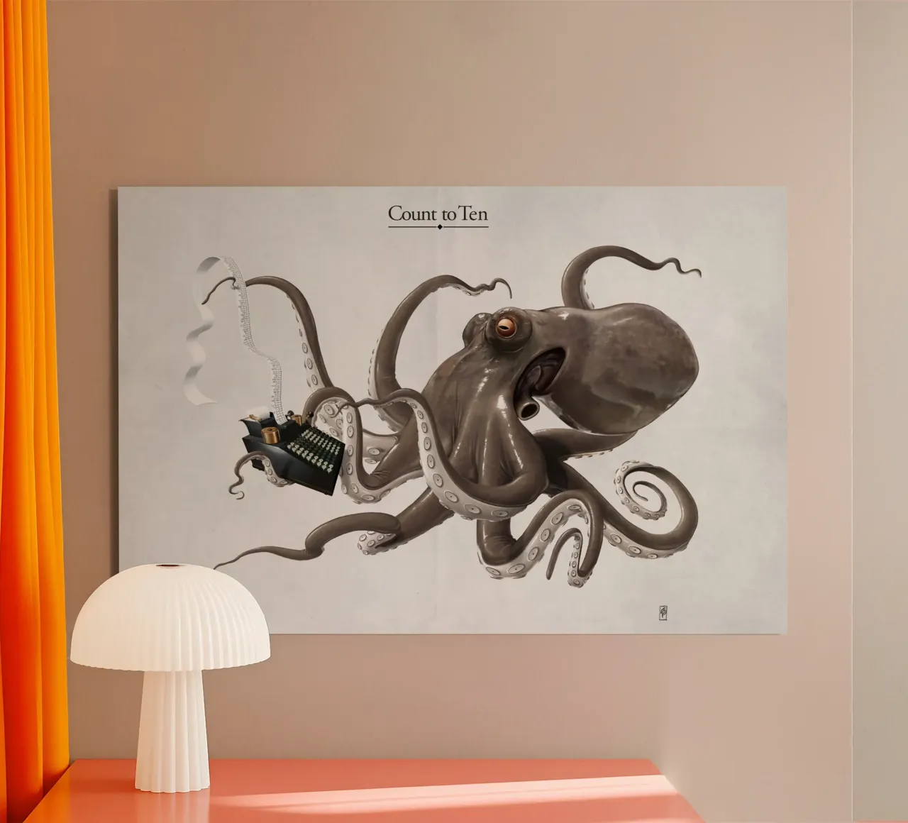 Count to ten (Titled) alluminio dibond da Rob Art | Illustration