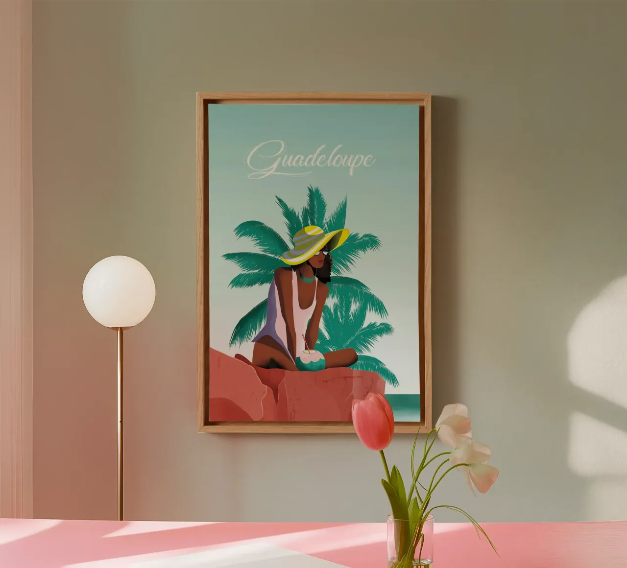 Guadeloupe canvas met Baklijst van Wendy Wharton