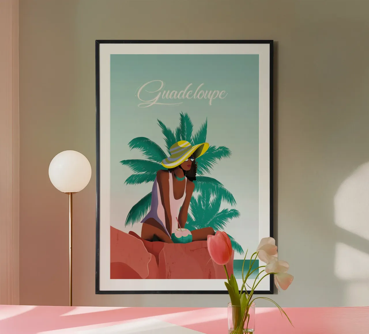 Guadeloupe poster con telaio in plastica da Wendy Wharton