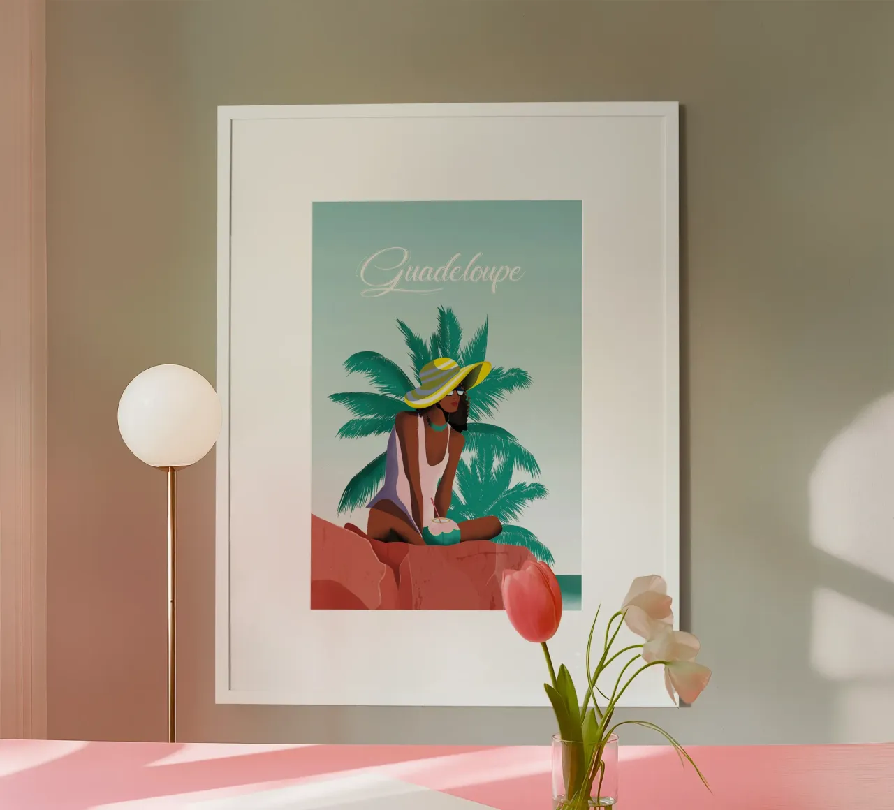 Guadeloupe poster con telaio in plastica da Wendy Wharton