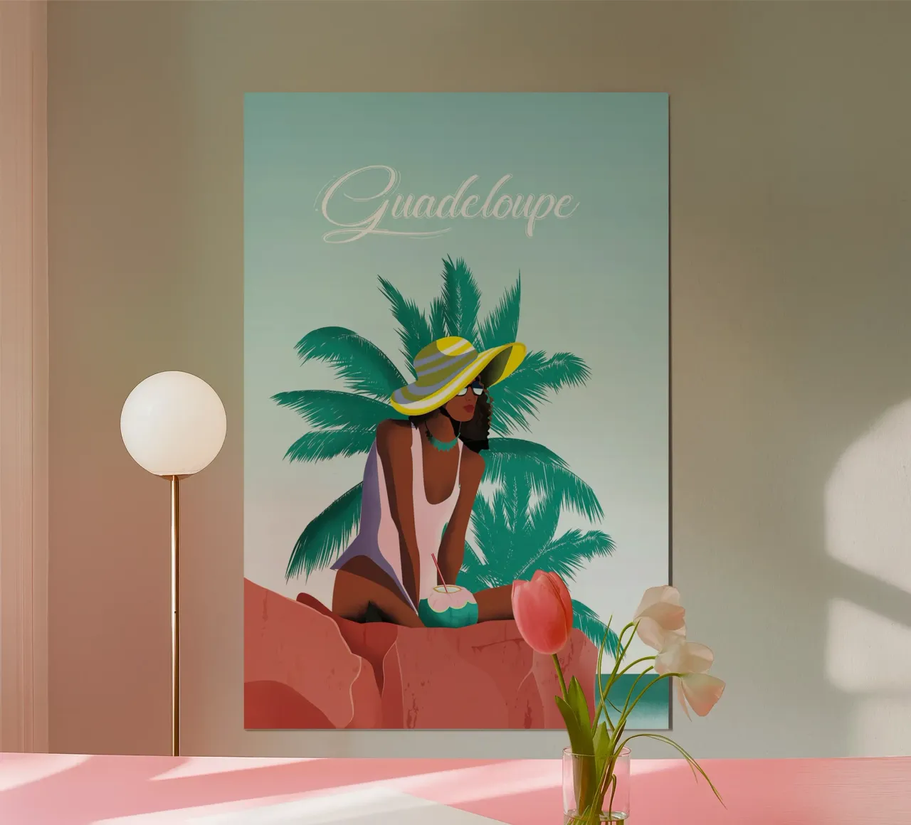 Guadeloupe poster con telaio in plastica da Wendy Wharton